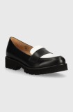 Answear Lab mocasini de piele femei, culoarea alb, cu platforma