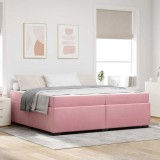 Cumpara ieftin Cadru de pat cu saltea Roz 200 x 200 cm Catifea