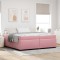 vidaXL Cadru de pat cu saltea Roz 200 x 200 cm Catifea 3399313