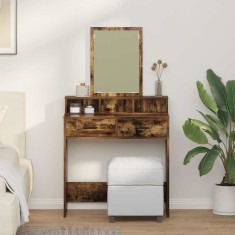vidaXL Masă de toaletă Stejar afumat 79 x 41 x 140 cm Lemn compozit
