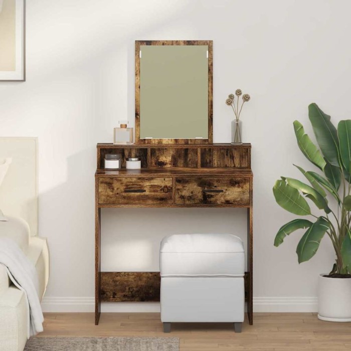 Masă de toaletă Stejar afumat 79 x 41 x 140 cm Lemn compozit