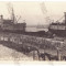 2670 - CONSTANTA, train, ships, military - old postcard, real Photo - unused