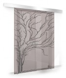 Usa culisanta Boss &reg; Duo model Tree negru, 90+90x215 cm, sticla bronz securizata, glisanta in ambele directii