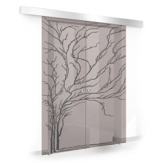 Usa culisanta Boss &reg; Duo model Tree negru, 60+60x215 cm, sticla bronz securizata, glisanta in ambele directii