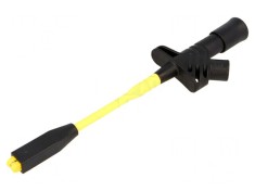 Clips de măsurare crocodil 20A, negru, 1000V, 4mm, 50m&Omega;
