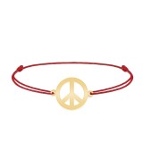 Peace - Bratara personalizata semnul pacii din argint 925 placat cu aur galben 24K