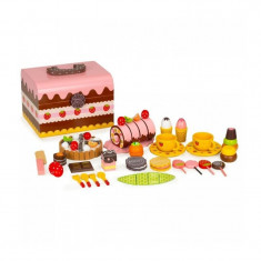 Cutie cu dulciuri si accesorii din lemn, 29 elemente, Ecotoys HC601926