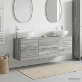 Cumpara ieftin Set de mobilier pentru baie 3 buc. Sonoma gri