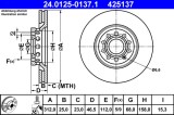 Disc frana ATE 24.0125-0137.1 Audi A4 B6/B7, A6 C5, Exeo, Superb I