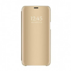 Husa compatibila cu Huawei P40 lite E, oglinda Flip Mirror Stand, Gold