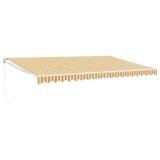 Cumpara ieftin Copertina retractabila, galben/alb, 5x3 m, textil/aluminiu