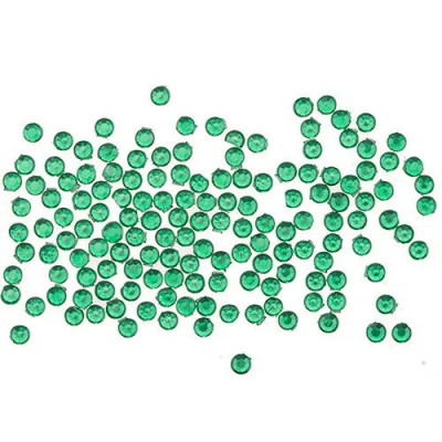Decorațiuni nail art 2 mm - 90 buc, strasuri rotunde, verde smarald foto