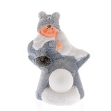 Decoratiune de Craciun copil cu caciula si steluta 18 cm