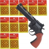 Pistol cu pocnitori tip revolver cu tambur rotativ + set 720 capse (10 blistere)