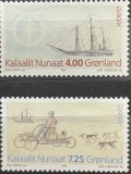 Groenlanda 1994 EUROPA &ndash; Great Discoveries &ndash; Set 2 timbre complete &ndash; Nave și sănii cu c&acirc;ini