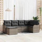 Cumpara ieftin Set de canapele pentru grădină cu pernă 6 pcs Gri Rattan poli
