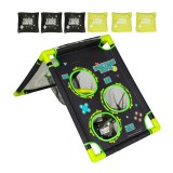 Joc de dexteritate, aruncare la tinta cu saci, negru- verde