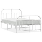 Cumpara ieftin Cadru de pat metalic cu tablie, alb, 120x200 cm