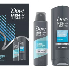 Set Dove Men+Care Self Care Clean Comfort: Antiperspirant spray, 150 ml + Gel de dus, 250 ml