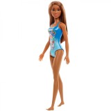 PAPUSA BARBIE SATENA CU COSTUM DE BAIE ALBASTRU, Mattel