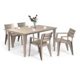 Cumpara ieftin Set mobilier de grădină Fujuli 4+1 cappuccino