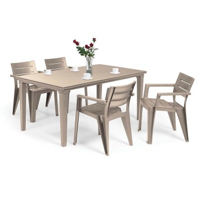 Set mobilier de grădină Fujuli 4+1 cappuccino foto