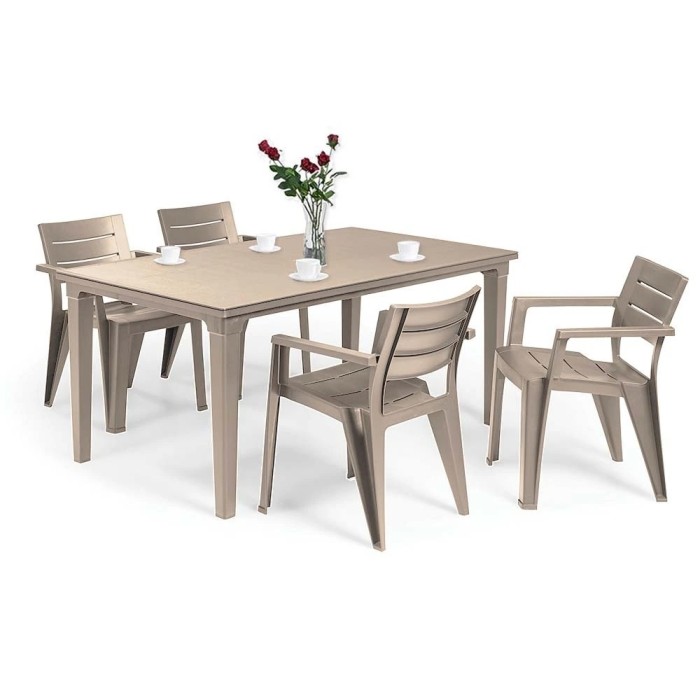 Set mobilier de grădină Fujuli 4+1 cappuccino