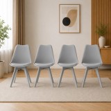 Set 4 scaune bucatarie si living Artool Mark gri, 49x43x82 cm