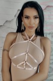 BRA281RR-5 Lenjerie tip ham fetish din benzi elastice reglabile