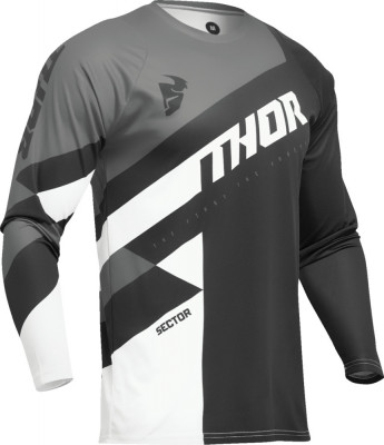 Tricou atv/cross Thor Sector Checker, culoare negru/gri, marime L Cod Produs: MX_NEW 29107582PE foto