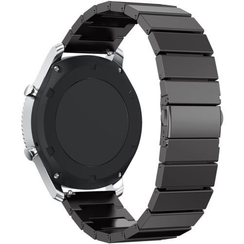 Curea pentru Smartwatch Samsung Galaxy Watch 4, Watch 4 Classic, Gear S2, iUni 20 mm Otel Inoxidabil Black Link Bracelet