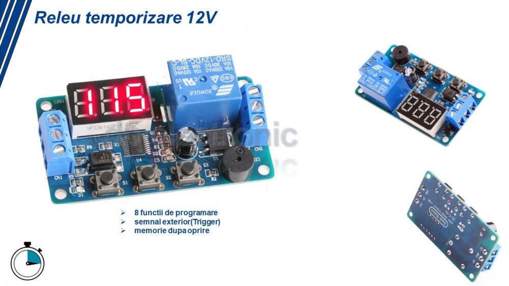 Releu de temporizare programabil 0.1-999 sec 12V | Okazii.ro