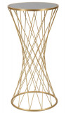 Masuta inalta, Tower New, Mauro Ferretti, &Oslash;40 x 80 cm, fier/MDF/oglinda, auriu