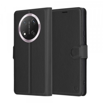 Husa pentru Honor X9c / Magic7 Lite, Techsuit, Leather Folio, Neagra foto
