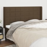 Tăblie de pat cu aripioare maro &icirc;nchis 203x16x118/128 cm textil