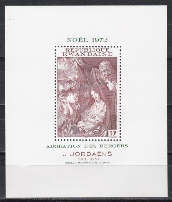 Rwanda 1972 - Craciun, Colita, MNH foto