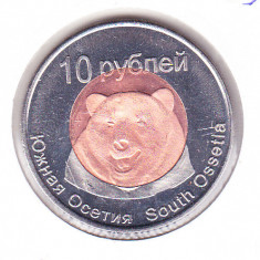 bnk mnd Osetia de Sud - 10 ruble 2013 unc fauna bimetal