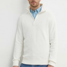 Gant pulover de bumbac culoarea bej, light, cu turtleneck