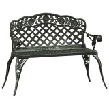 Cumpara ieftin Banca de gradina, verde, 108 cm, aluminiu turnat
