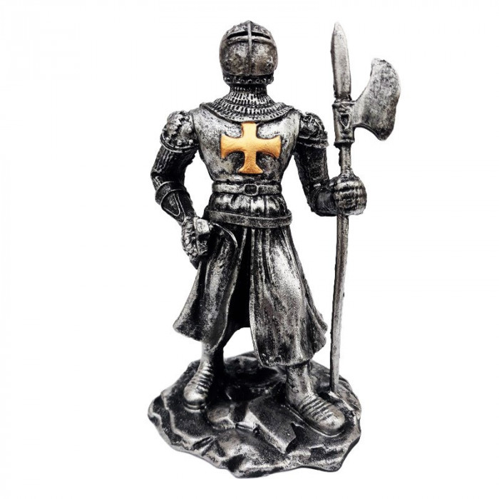 Statueta decorativa, Soldat in armura, Argintiu, 16 cm, 1950G-1