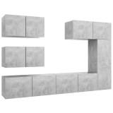 Cumpara ieftin Set de dulapuri TV, 6 piese, gri beton, lemn prelucrat