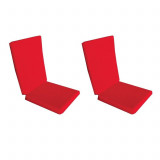 Set 2 perne decorative pentru scaun de bucatarie cu spatar, dimensiune sezut 42x40 cm, spatar 42x50 cm, culoare rosu, Palmonix
