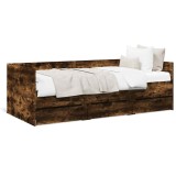 Cumpara ieftin Pat de zi cu sertare fara saltea, stejar fumuriu, 75x190 cm