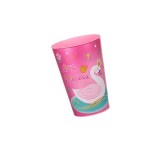 Pahar din plastic pentru copii, Lebada, Fete, gradinita, 340ml, ATU-088021