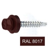 Șurub Acoperiș Wkret 4.8x35mm Maro RAL8017, 250 buc, Tabla, Cu Saiba EPDM
