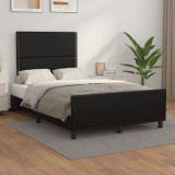 VidaXL Cadru de pat cu tăblie, negru, 120x200 cm, piele ecologică