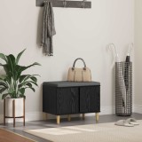 vidaXL Bancă pentru hol cu pernă cu ușă Stejar Negru 60 x 38 x 46 cm 891521