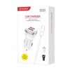 Incarcator Auto Cu Cablu Lightning Dual USB Alb