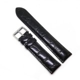 Cumpara ieftin Curea ceas Neagra din piele naturala, imprimeu crocodil - 18mm, 20mm, 22mm,