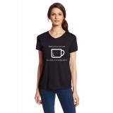 Tricou dama negru - Cup of care - XL